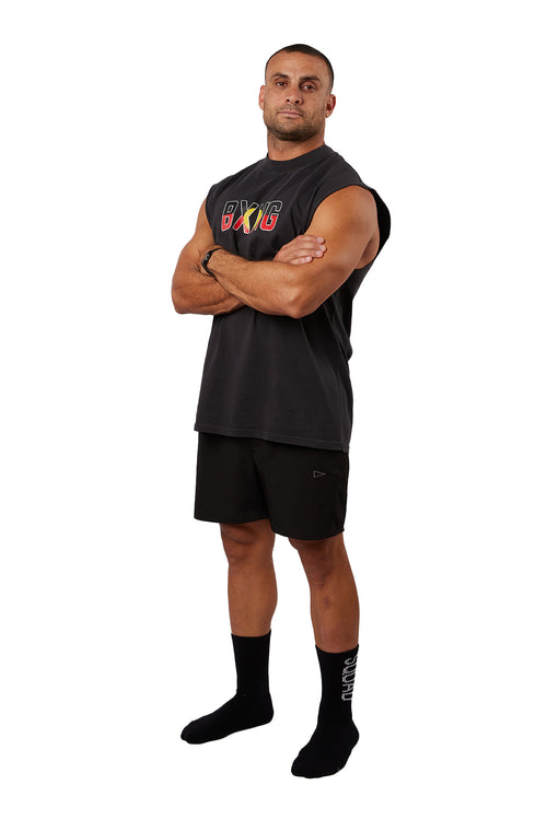 Aboriginal Tank - Black with Flag