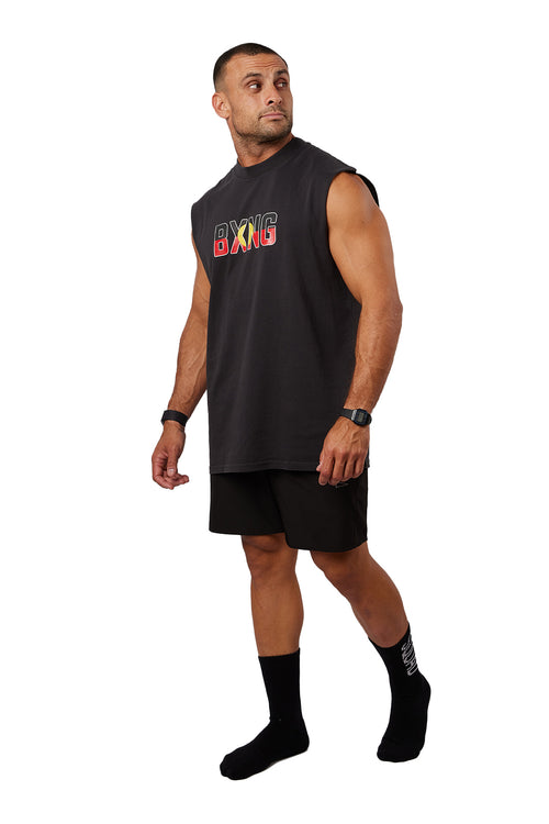 Aboriginal Tank - Black with Flag