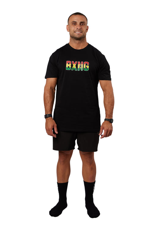 Ghana Tee - Black with Flag